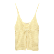 Pull&Bear Top z naramnicami pastelno rumena