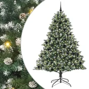 Vidaxl Umestno božično drevo Zelena 210 cm PVC, plastika in jeklo