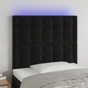 vidaXL vidaXL LED posteljno vzglavje črno 90x5x118/128 cm žamet, (20951789)