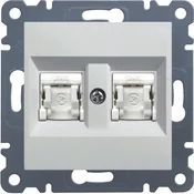 Hager 2xRJ45 Cat.5e UTP vtičnica, bela LUMINA