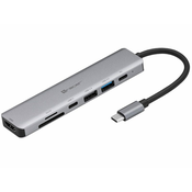 Tracer adapter tracer a-2, usb type-c z bralnikom kartic, hdmi 4k, usb 3.0, pdw 60w