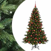 Vidaxl Umetna božična jelka z bučko 180 cm 300 LED Toplo bela