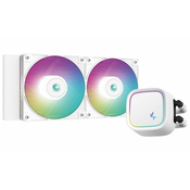 DEEPCOOL Vodni hladilnik LE520 / 2x120 mm ventilator / ARGB / Intel in AMD (LG1700) / bela