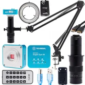 50 mm mikroskopsko držalo + digitalni mikroskopski objektiv s 180-kratnim zoomom in nastavkom C + 4K kamera EAGLE EYE + 56-kratna LED dioda