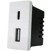 ELEKTRO SMART ELEKTRO SMART modul 1/2 za brzi punjac USB A+USB C, 20W, sivi ES-1/2USBA+C-GY