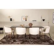 Venture Design Jedilna miza in stol komplet Petra jedilna miza in stol Berit 75x190x90 cm črna bež