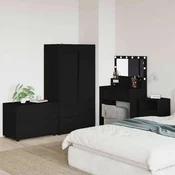 vidaXL Omarica za shranjevanje Črna 80 x 48 x 57 cm Konstruiran les