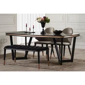 Casa Padrino luxury dining table black/copper 207 x 104 x H. 78 cm - Rectangular kitchen table - Dining room furniture - Dining room furnishings - Luxury furniture - Luxury furnishings