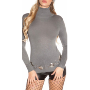 Amiatex Ženski pulover 82701, siva, UNIVERZáLNí