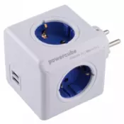 Električni razdelilnik allocacoc PowerCube Original USB, belo-modra