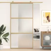 Vidaxl vidaXL Drsna vrata, zlata, 102,5 x 205 cm, matirano ESG steklo
