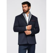 Ombre Mens knitted jacket with a fitted cut - navy blue