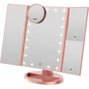 WEILY zložljivo ogledalo z LED lučmi (3x/2x/1x)
