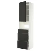 METOD / MAXIMERA Visoki element za ugradne uredaje, bela/Nickebo boja antracita, mat, 60x60x240 cm