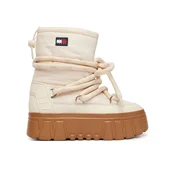 Škornji za sneg Tommy Jeans Tjw Platform Nylon Snowboot Wl EN0EN03163 Kremna