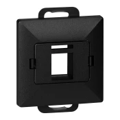 Poklop + Jedna uticnica tel-komp. RJ-45 Pearl, PC+ARJ45/P1, crna