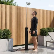 vidaXL Solarni Tuš z Tuš Glavo PVC, ABS, Cinkova zlitina Črna