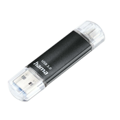 HAMA "Laeta Twin" USB Flash Drive, USB 3.0, 128 GB, 40 MB/s, crna