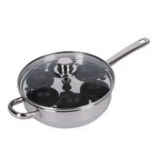 Poached egg pan, stainless steel, with lid, 26 cm - Kitchen Craft