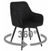 BE Stol NANA360 - črn žamet/črne noge x 1