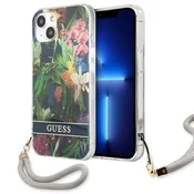 Guess Etui Guess Flower Strap za iPhone 13 mini - modro