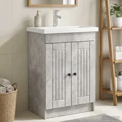vidaXL vidaXL Omarica pod umivalnikom Betonsko siva 56 x 37,5 x 81 cm, (5000245207)