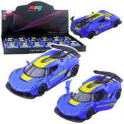 Športni dirkalni avto, kovinski, s potegom nazaj, LEAN TOYS, Modri, 1:32