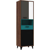 Carryhome REGAL 59,8/192,4/41,5 cm bela, črna, hrast, siva, zelena