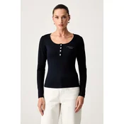 Guess Bluza W6YP60 K5318 Mornarsko modra Slim Fit