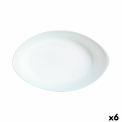 NEW Servirni krožnik Luminarc Smart Cuisine Ovalno Bela Steklo 21 x 13 cm (6 kosov)