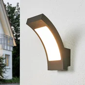 Lucande LED zunanja stenska svetilka Juvia, 19 cm, antracit, IP54 - Sodobni - antracit, opalno bela - Kovina