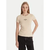 Guess Jeans Majica W6RP21 KA0H1 Bež Slim Fit