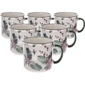 Komplet 6 porcelanskih skodelic Christmas Holly520 ml