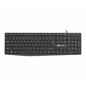 NAUTILUS, Slim Multimedia Keyboard US, Spill Proof, USB, Black