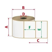 Zebra Etikete Z-Perform 1000T, vdolbina: 76 mm, premer: 200 mm, 76x51 mm, 2740 etiket na zvitek