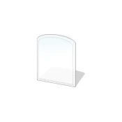 Steklo pod kaminom 1200x1000x8 mm semi-arch