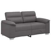 Vidaxl Dvosed kavč siv 160x81x84 cm umetno usnje