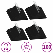 100-dijelni set vješalica za odjecu protuklizni crni baršunasti