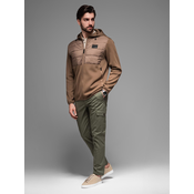 Ombre Lightweight colorful mens sports jacket with fleece - brown and navy blue