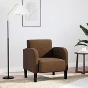 Sofa fotelja s naslonima za ruke smeda 54 cm umjetna koža
