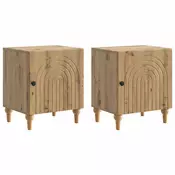vidaXL Nočna omarica 2 pcs Artisan hrast 43 x 34,5 x 50 cm