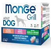 Monge | Grill Multipaket Losos, Svinjina, Jagnjetina 12x100g