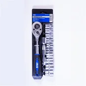 IRIS TOOLS SS-012-019 set nasadnih kljuceva od 12 dijelova s polugom i mehanizmom na zupcanicu 1/2