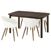 STRANDTORP / GRÖNSTA Sto i 4 stolice s rukohvatima, smeda/bela, 150/205/260 cm