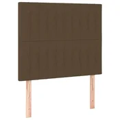 Vidaxl Vzglavje postelje temno rjavo 80x5x118/128 cm blago