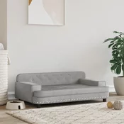 Vidaxl Pasja postelja svetlo siva 90x53x30 cm žamet