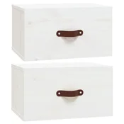 Vidaxl Stenska nočna omarica 2 kosa bela 40x29,5x22 cm