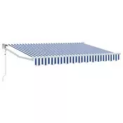 Vidaxl Electric Awning 2,5 x 2 m Modra in bela črta 100% Polyester