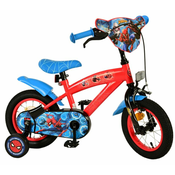 Dječji bicikl Spider-Man 12 s pomoćnim kotačima crveni