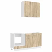 vidaXL Komplet kuhinjskih omaric s predalom 5 pcs Konstruiran les